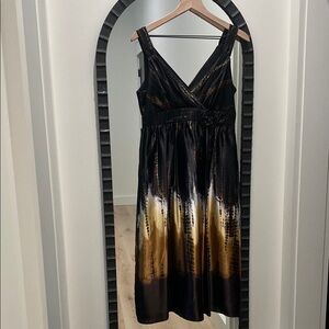 Black Gold MIDI Empire Dress